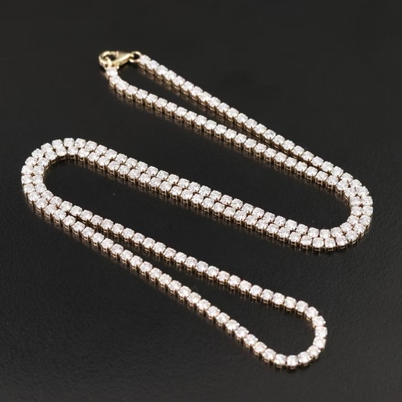 14K 8.08 CTW Lab Grown Diamond Line Necklace VS - Picture 1 of 4